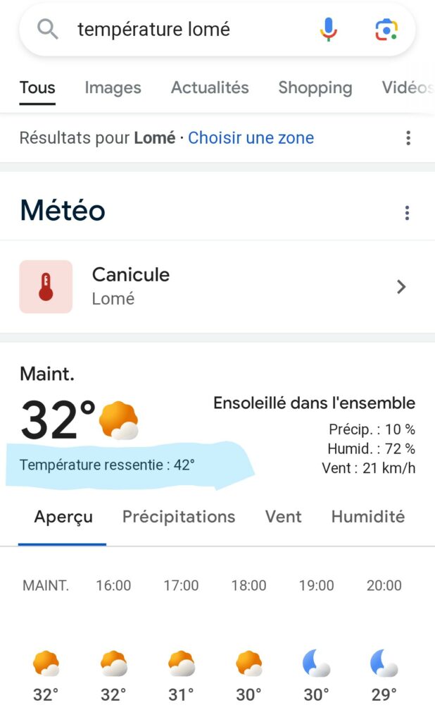 Article : Météo : chaleur étouffante