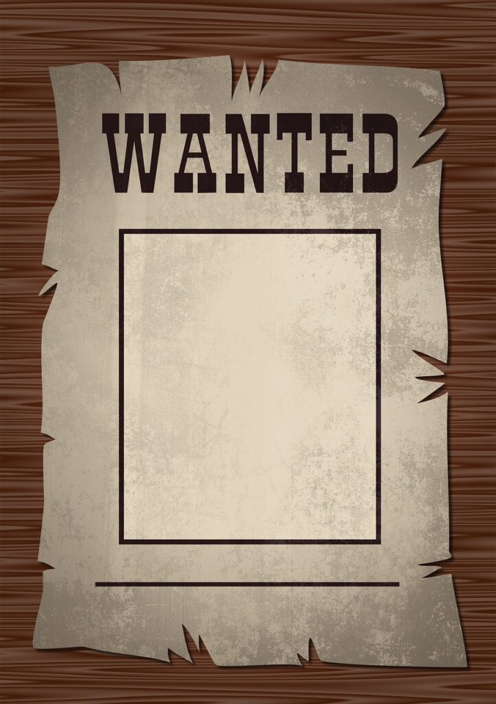 Affiche Wanted vierge 